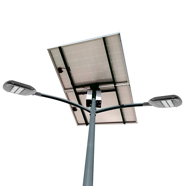 Meilleur fournisseur du lampadaire solaire double crosse1